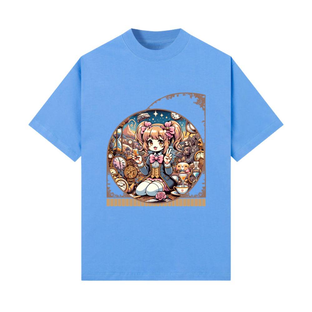 Kawaii Anime Girl's Time Traveling Tea Party T-Shirt