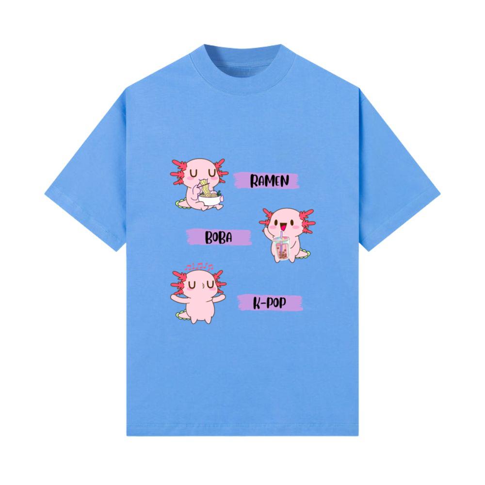 Kawaii Anime Ramen Axolotl K-Pop T-Shirt