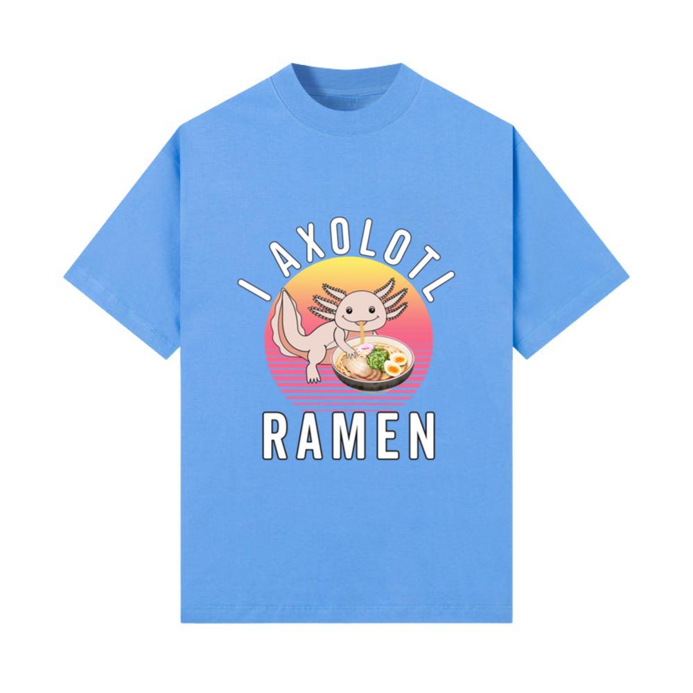Kawaii Axolotl Anime Japanese Ramen Noodles T-Shirt