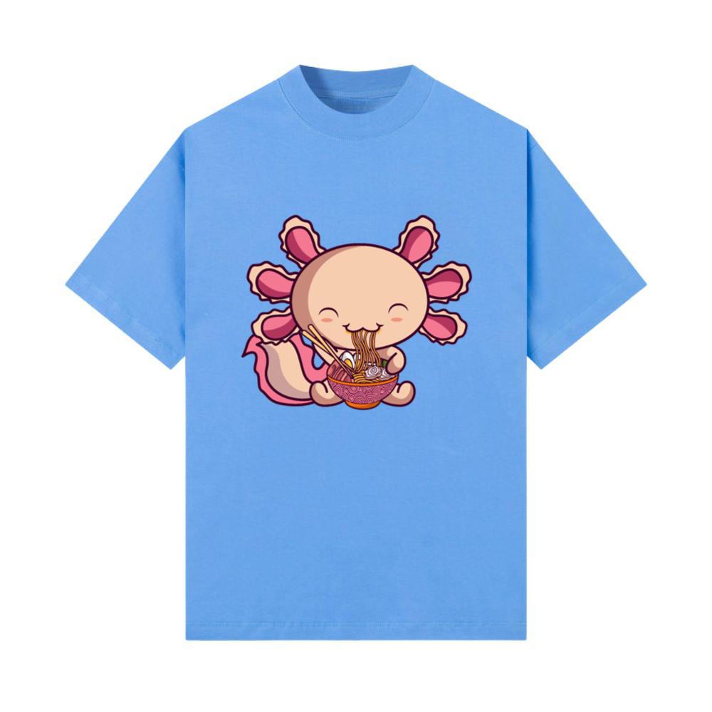Kawaii Axolotl Eating Ramen Japanese Noodles Anime T-Shirt