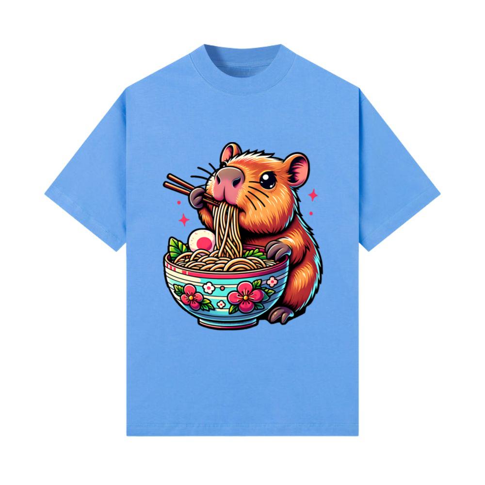 Kawaii Capybara Ramen Noodles Anime T-Shirt
