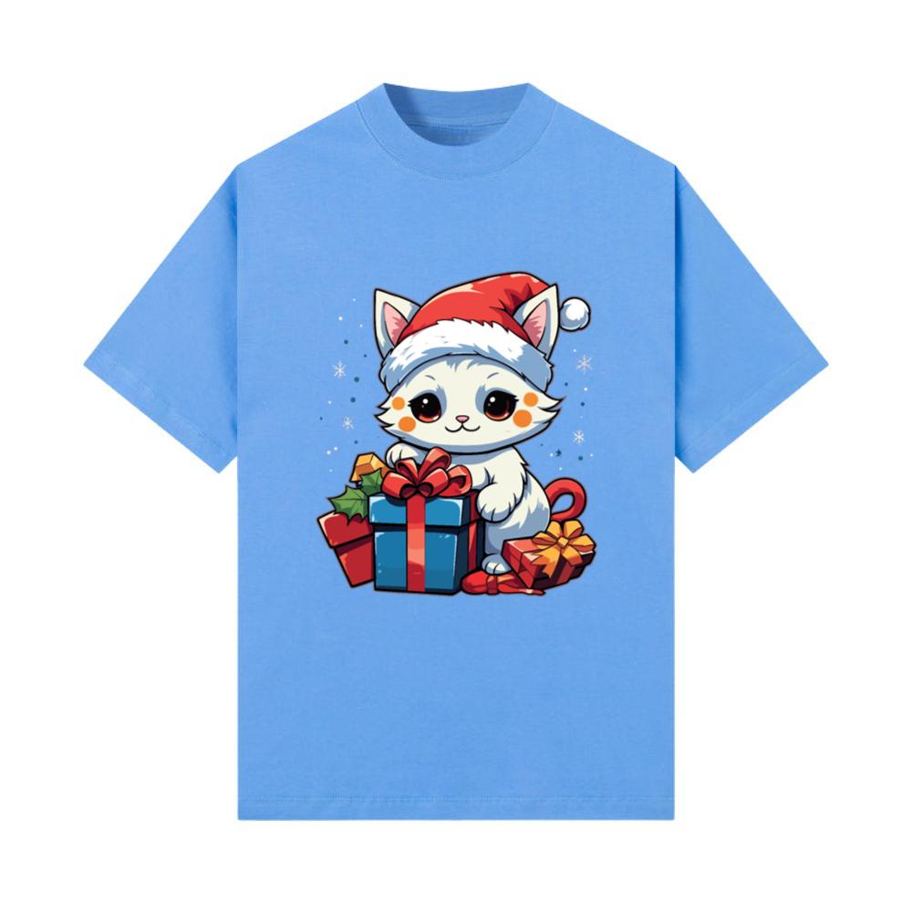Kawaii Cat Christmas Anime Cute Santa Cat Lover T-Shirt