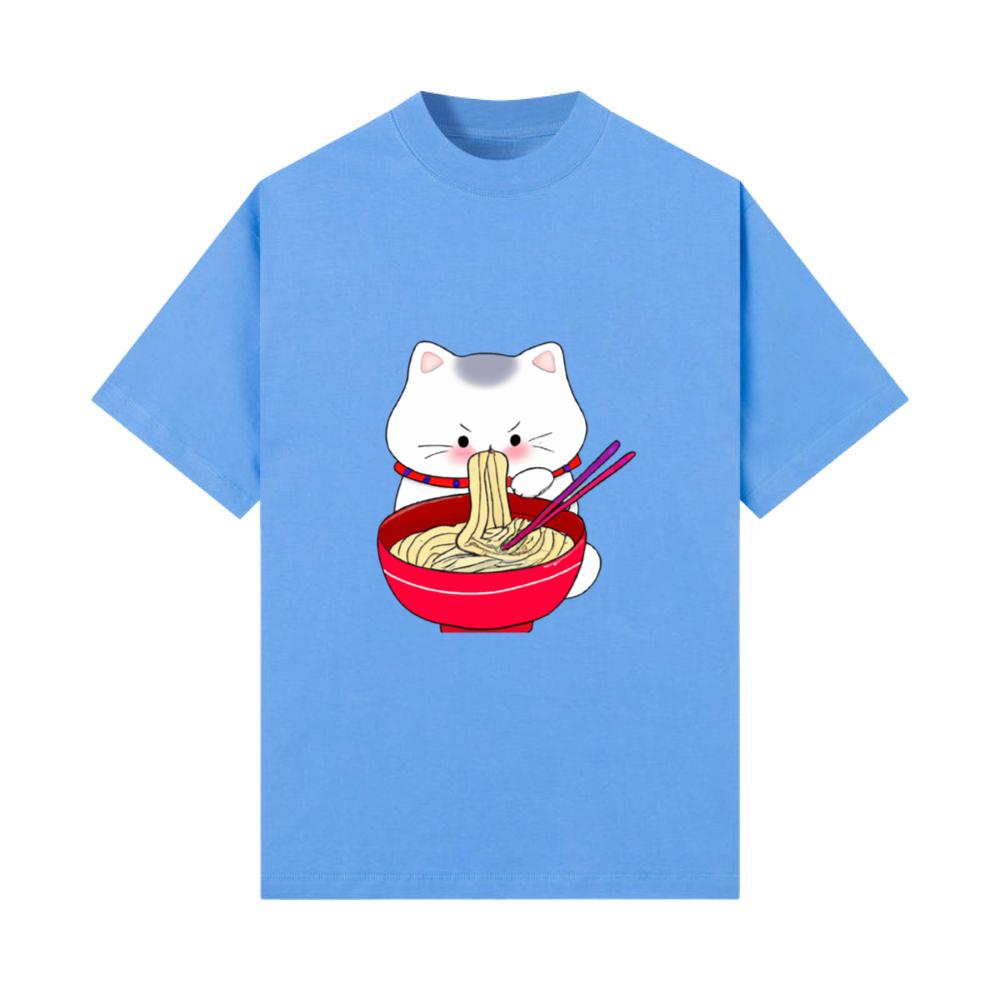 Kawaii Cat Eating Ramen Noodles Japanese Food Anim_2 T-Shirt