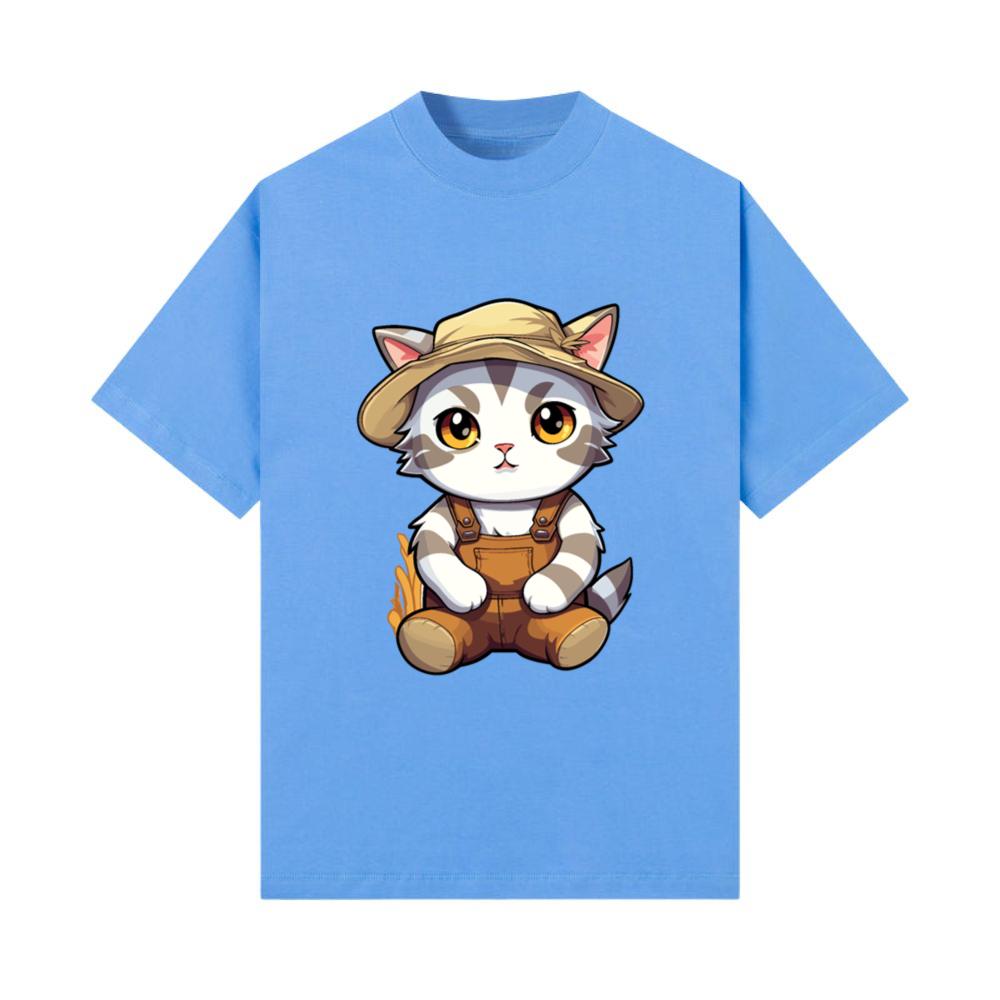 Kawaii Cat Farmer Agriculturist Farming Cute Anime T-Shirt