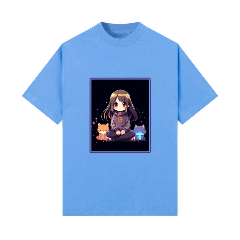Kawaii Girl Anime Manga Girl Cat T-Shirt