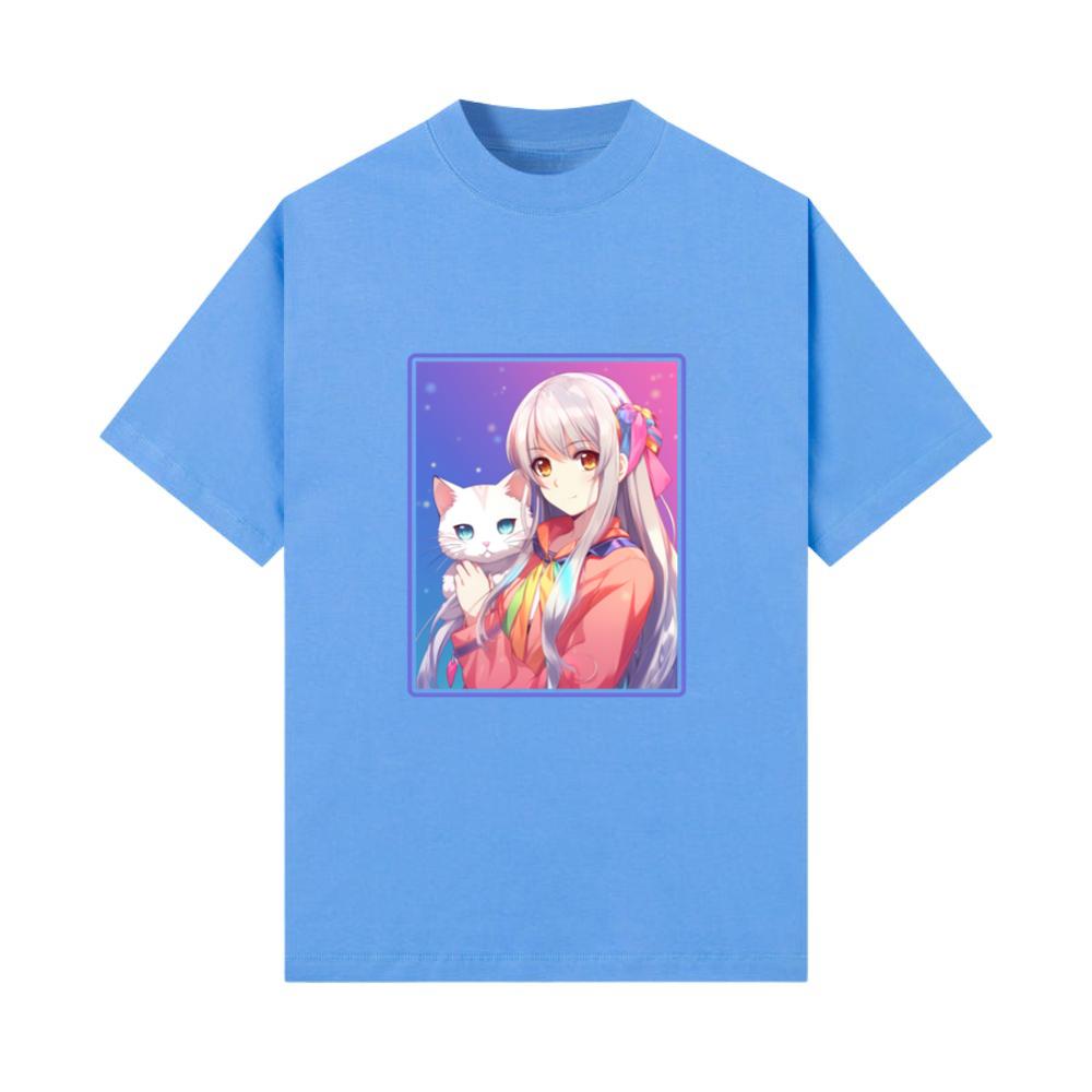 Kawaii Girl Anime Manga Girl Cat_1 T-Shirt