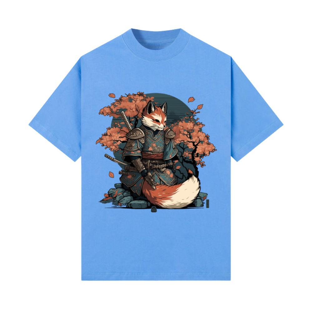 Kawaii Japanese Style Samurai Fox Anime T-Shirt