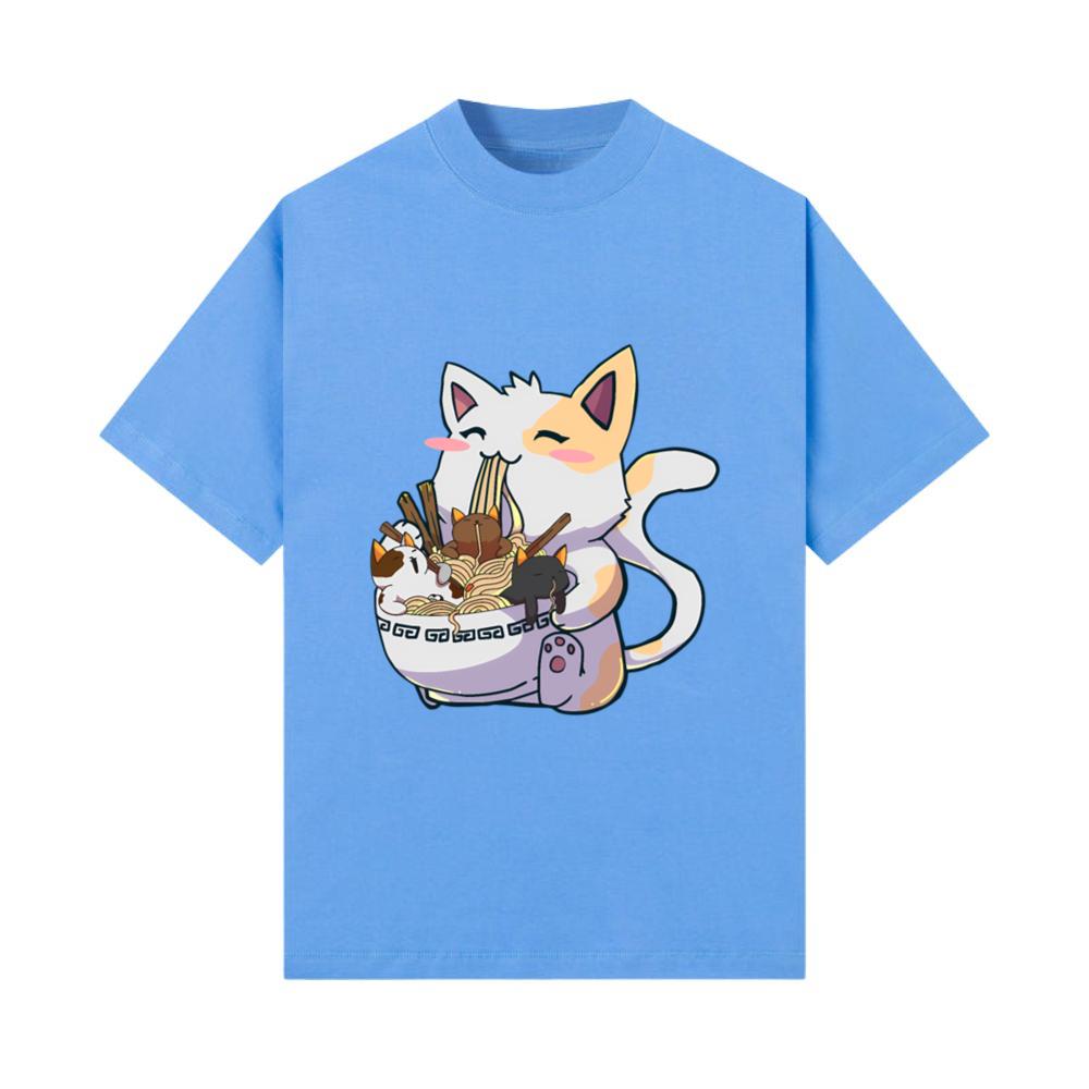 Kawaii Neko Cat Ramen Bowl Anime Japanese Noodles T-Shirt