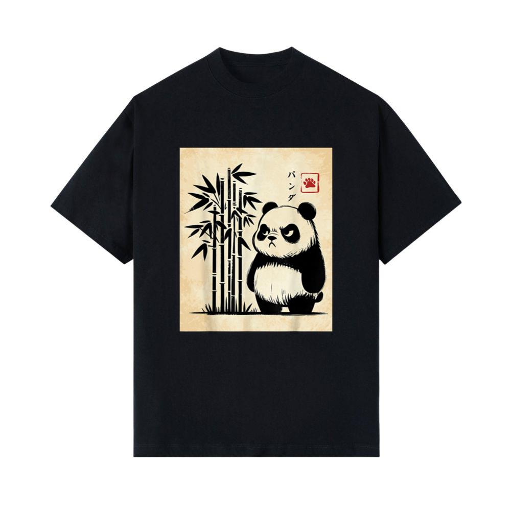 Kawaii Panda Ink Japanese Streetwear Novelty Funny Panda T-Shirt 