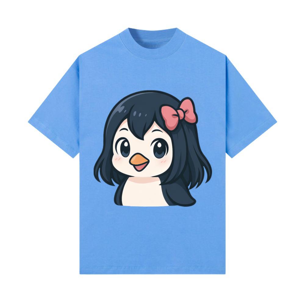 Kawaii penguin head anime style portraits T-Shirt