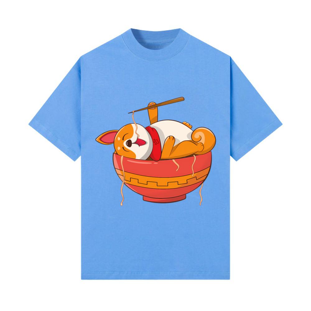 Kawaii Ramen Anime Dog Corgi Japanese Noodles T-Shirt