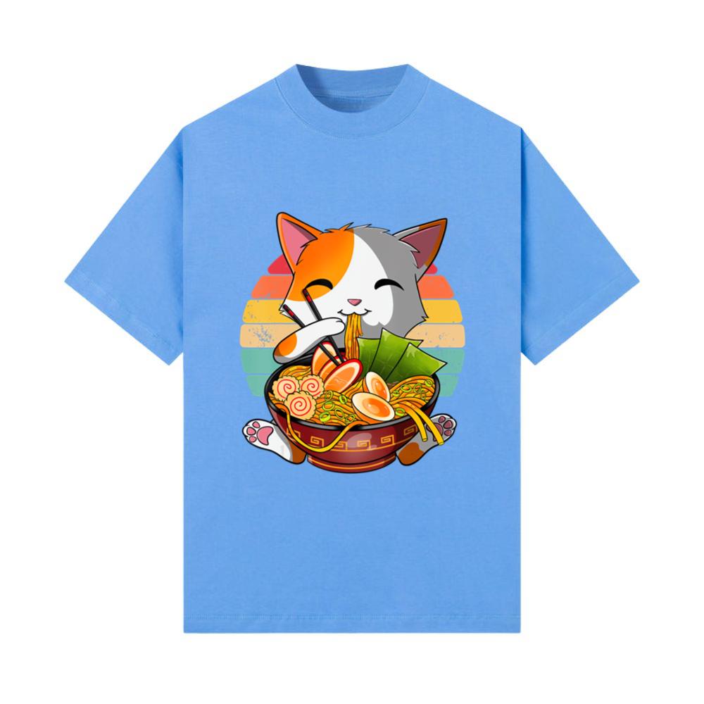 Kawaii Ramen Cat Japanese Neko Noodle Funny Anime T-Shirt