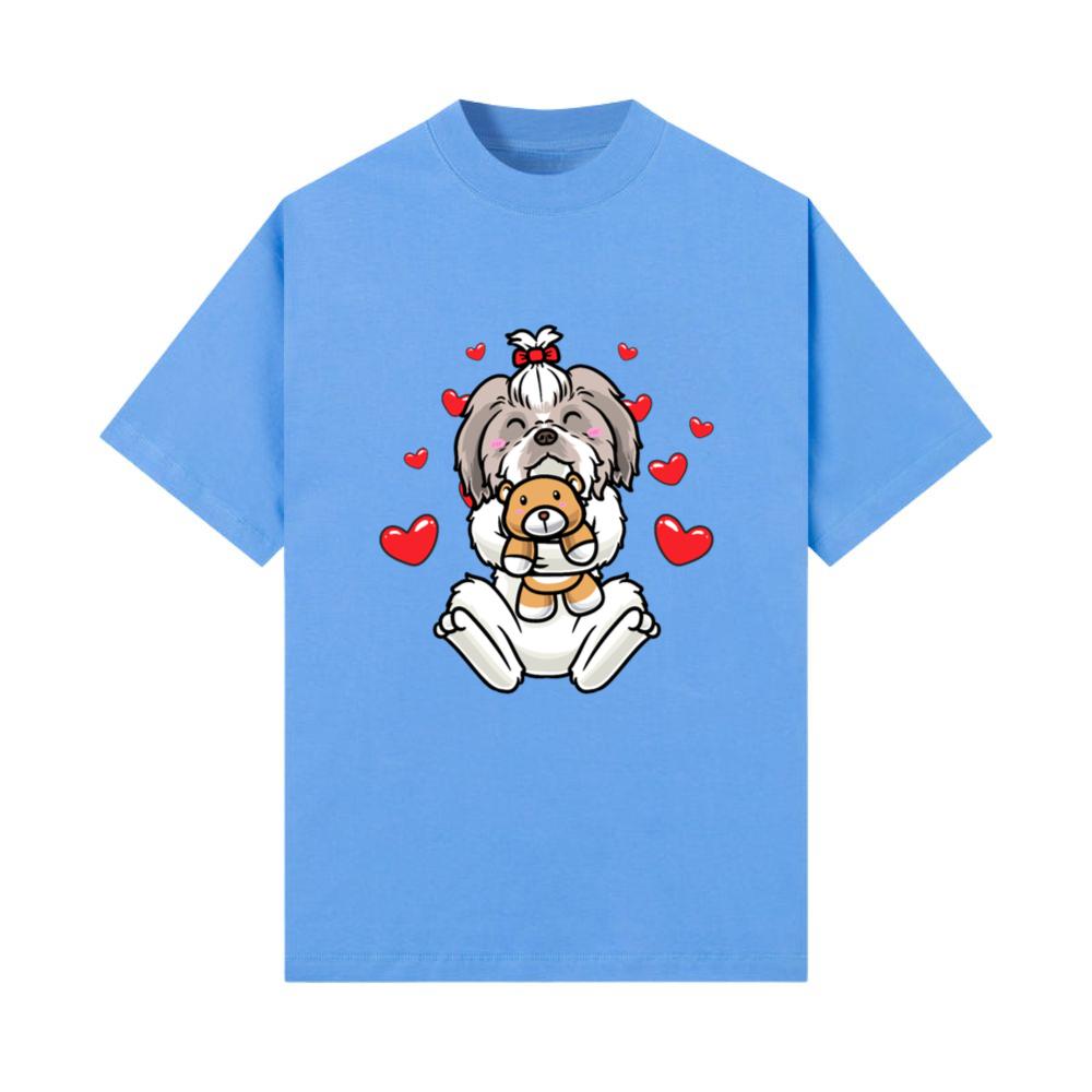 Kawaii Shih Tzu Stuffed Animal Dog Hearts T-Shirt