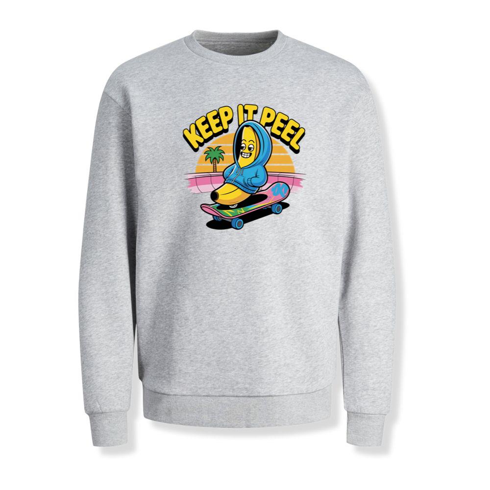 Keep It Peel Banana Character on Skateboard Sweatshirt