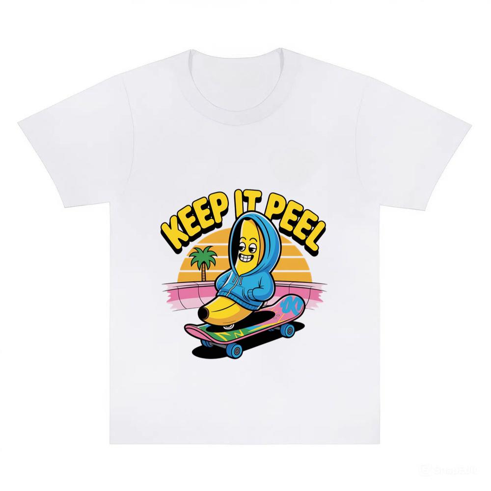 Keep It Peel Banana Character on Skateboard T-Shirt