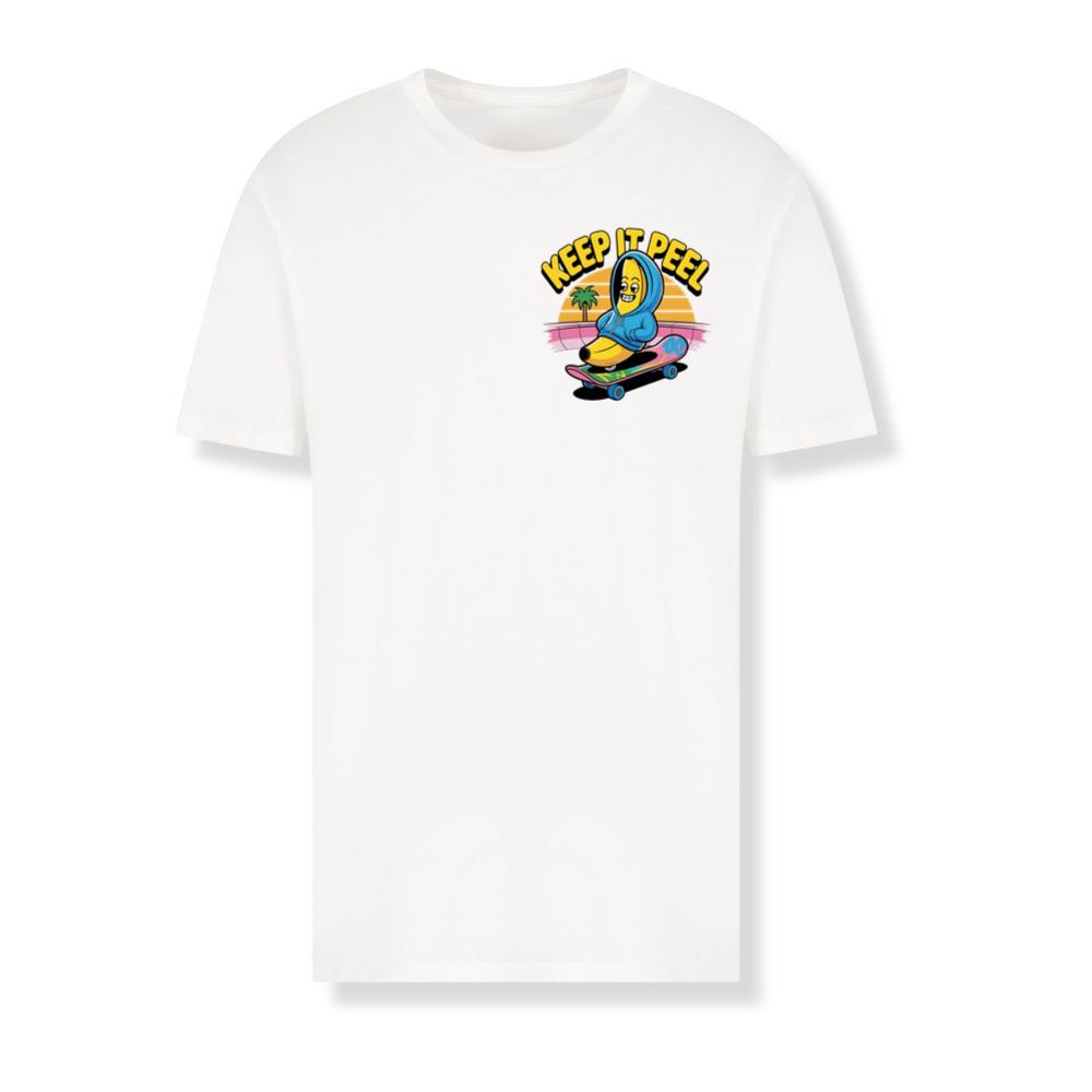 Keep It Peel Banana Character on Skateboard T-Shirt