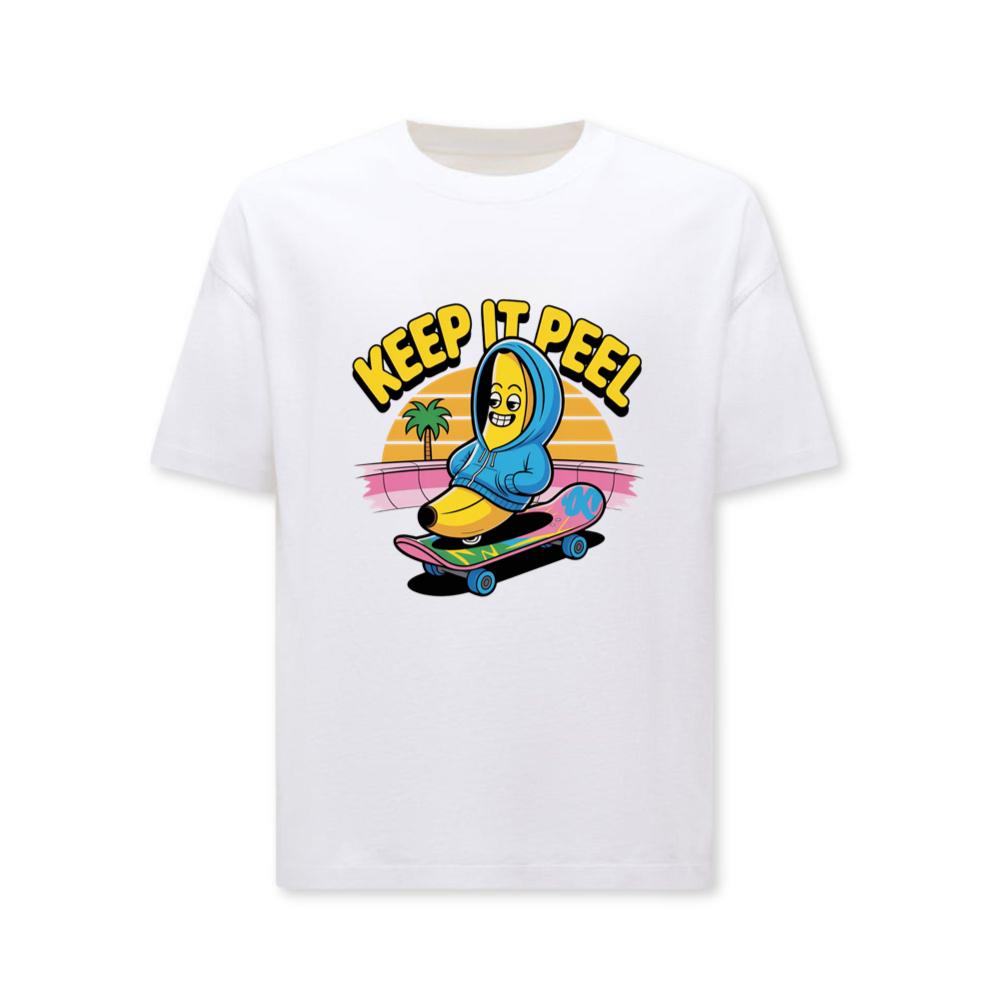 Keep It Peel Banana Character on Skateboard T-Shirts