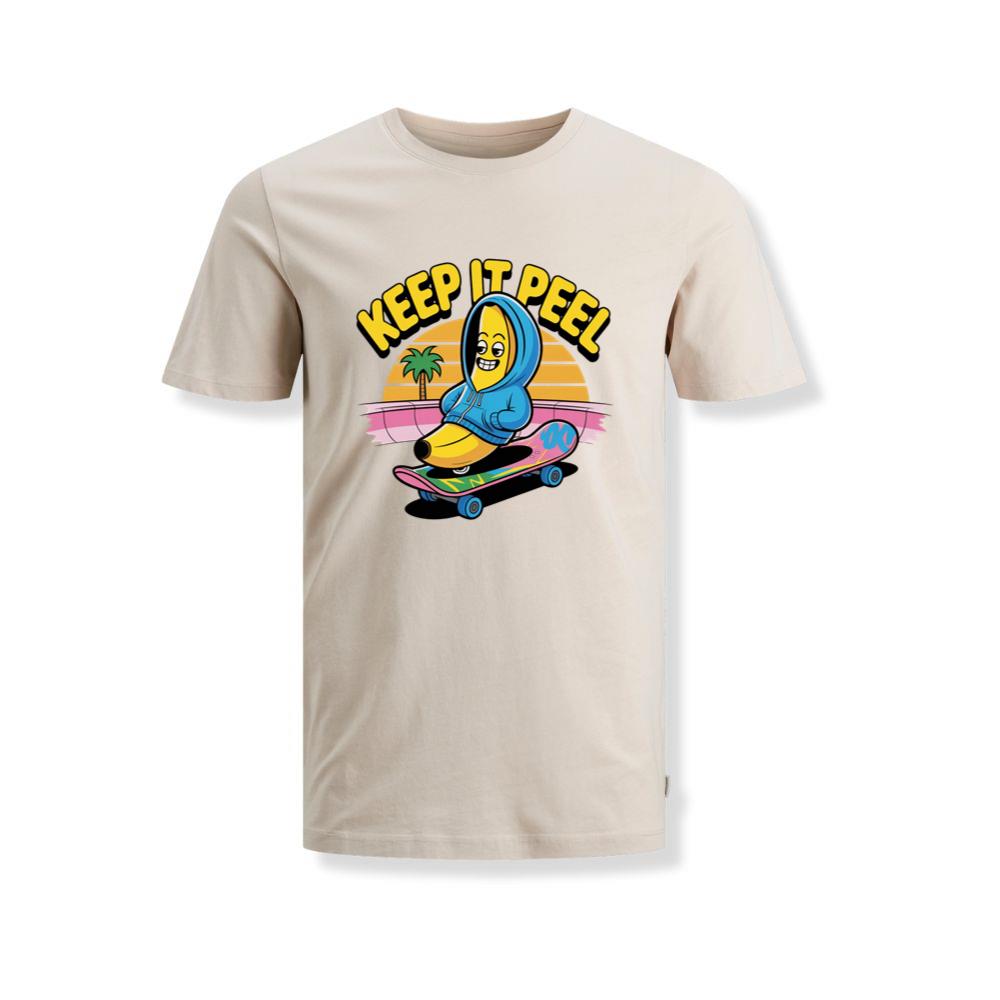 Keep It Peel Banana Character on Skateboard T-Shirts