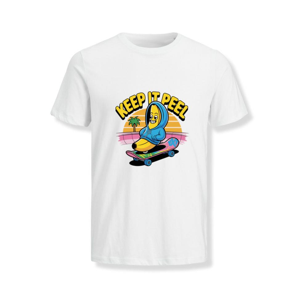 Keep It Peel Banana Character on Skateboard T-Shirts