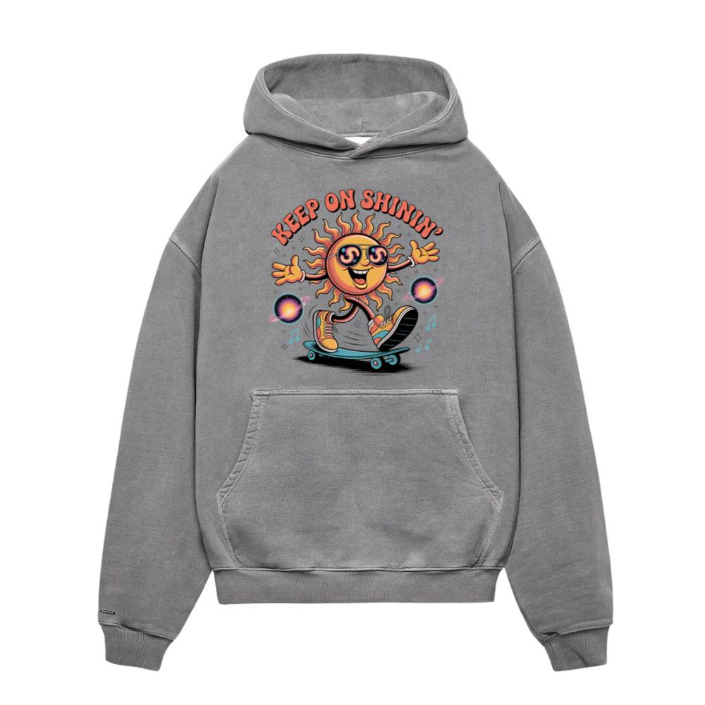 Keep On Shinin Retro Sun Skateboard Cartoon