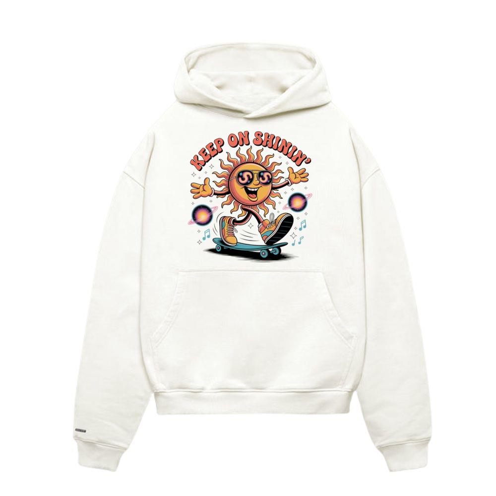 Keep On Shinin Retro Sun Skateboard Cartoon Hoodie