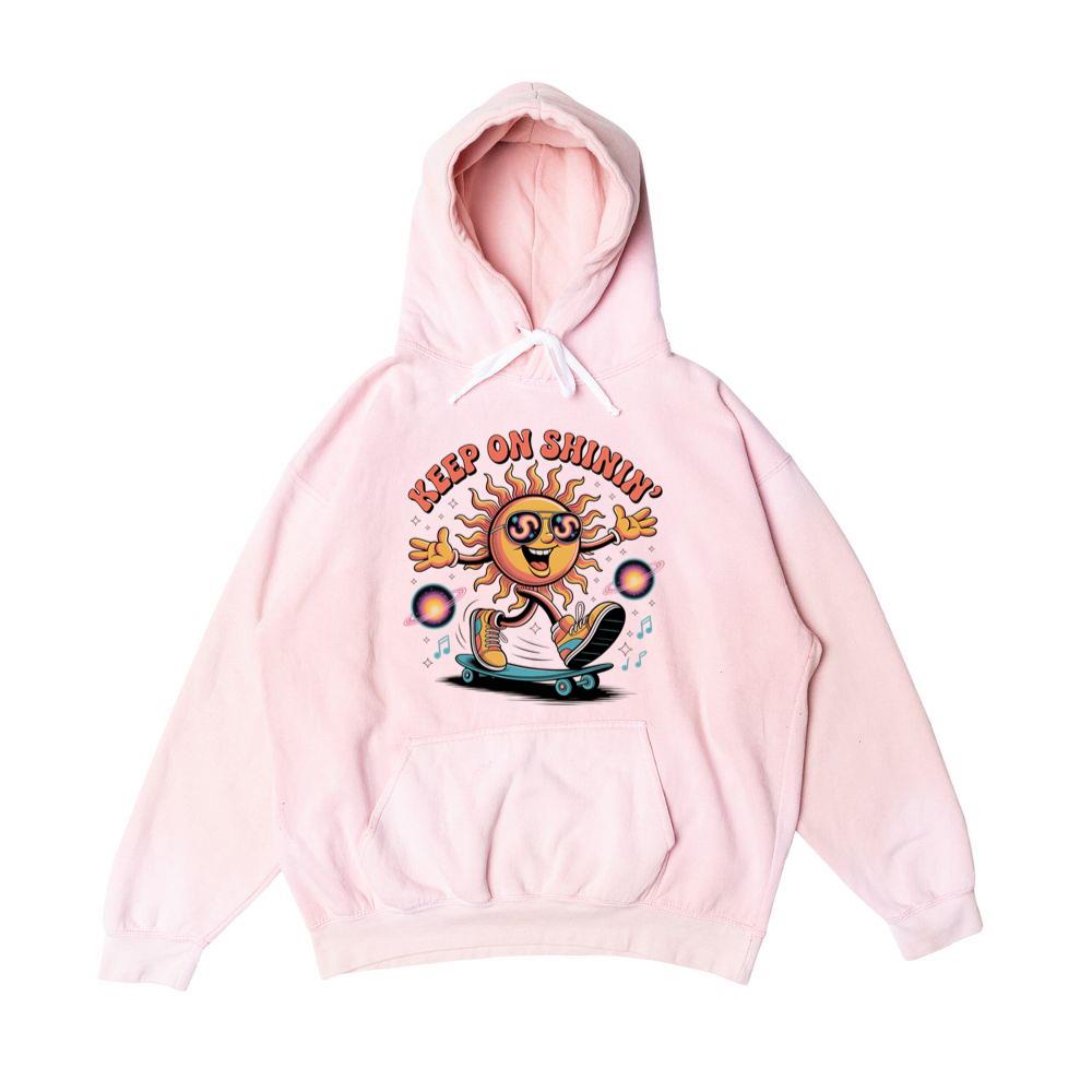 Keep On Shinin Retro Sun Skateboard Cartoon Hoodie