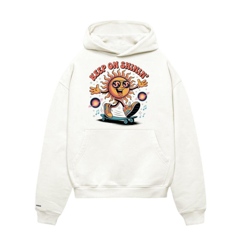 Keep On Shinin Retro Sun Skateboard Cartoon Hoodies
