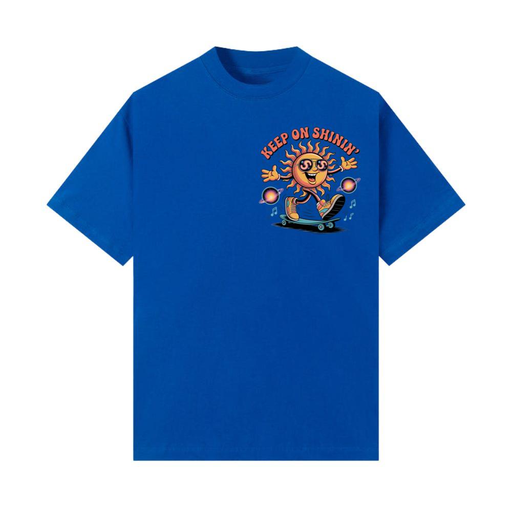 Keep On Shinin Retro Sun Skateboard Cartoon T-Shirt