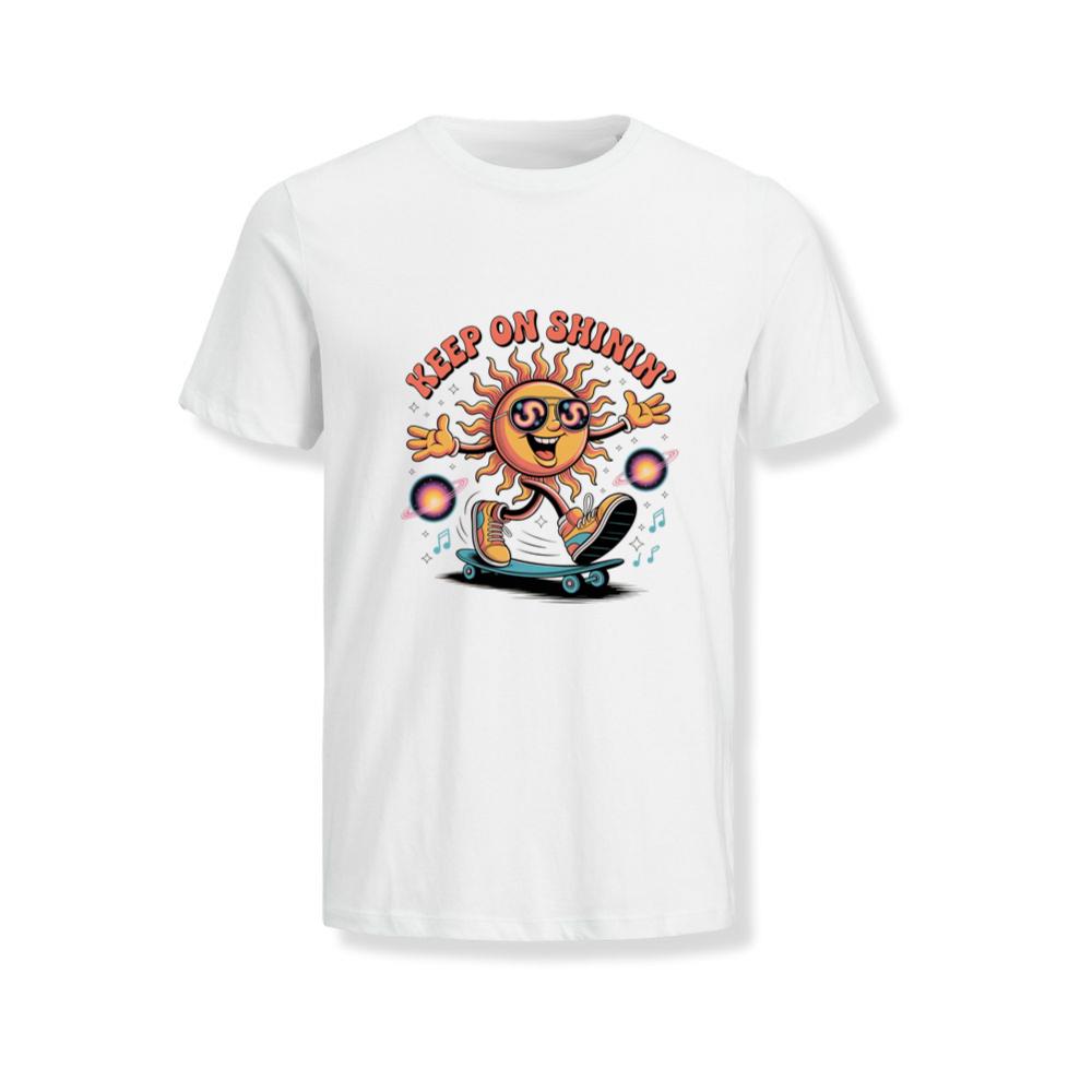 Keep On Shinin Retro Sun Skateboard Cartoon T-Shirts