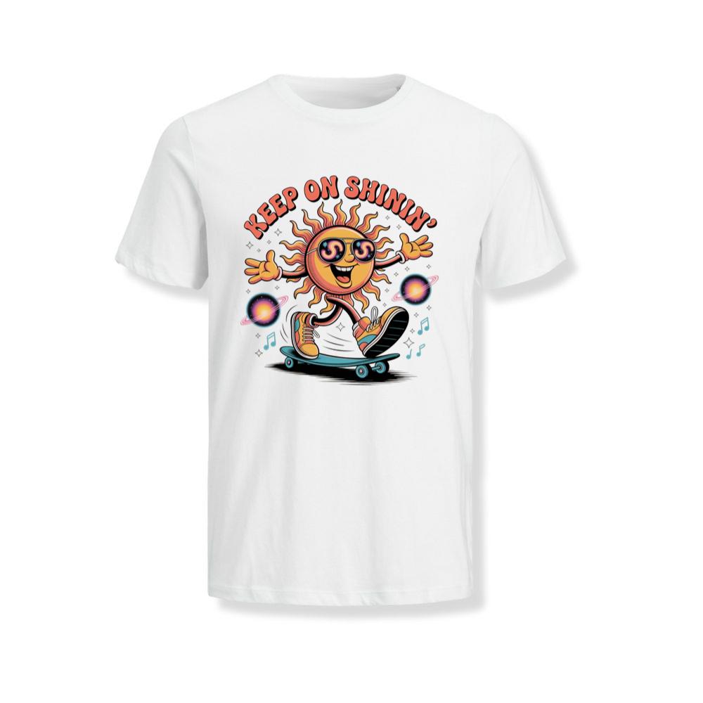 Keep On Shinin Retro Sun Skateboard Cartoon T-Shirts