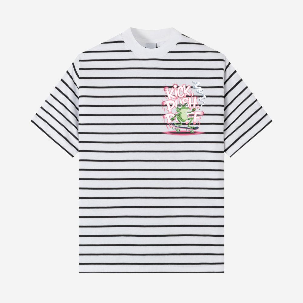 Kick Push Ride Funny Frog on Skateboard T-Shirt