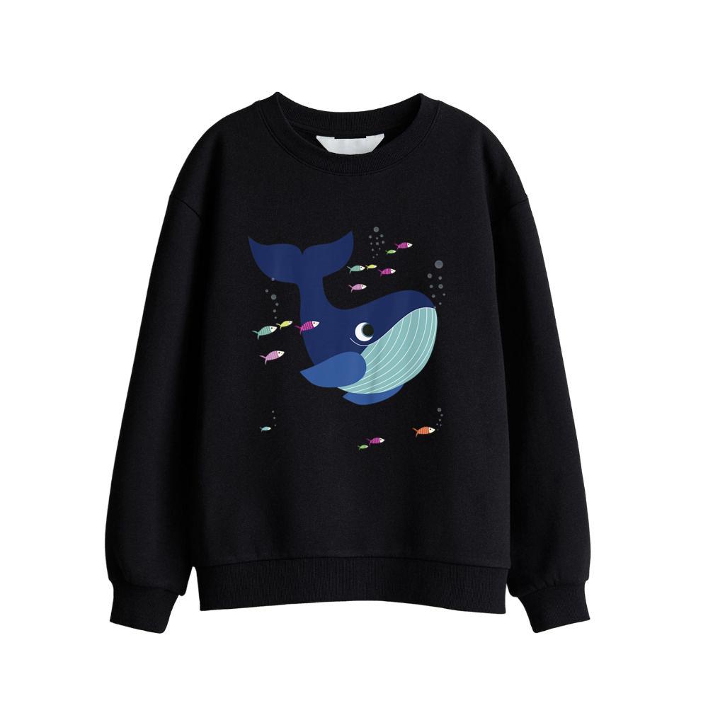 Kids Cute Blue Whale T-Shirt Sweatshirt