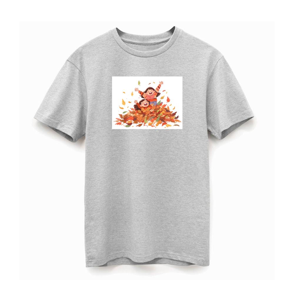 Kids Laughing in a Pile of Leaves T-Shirts