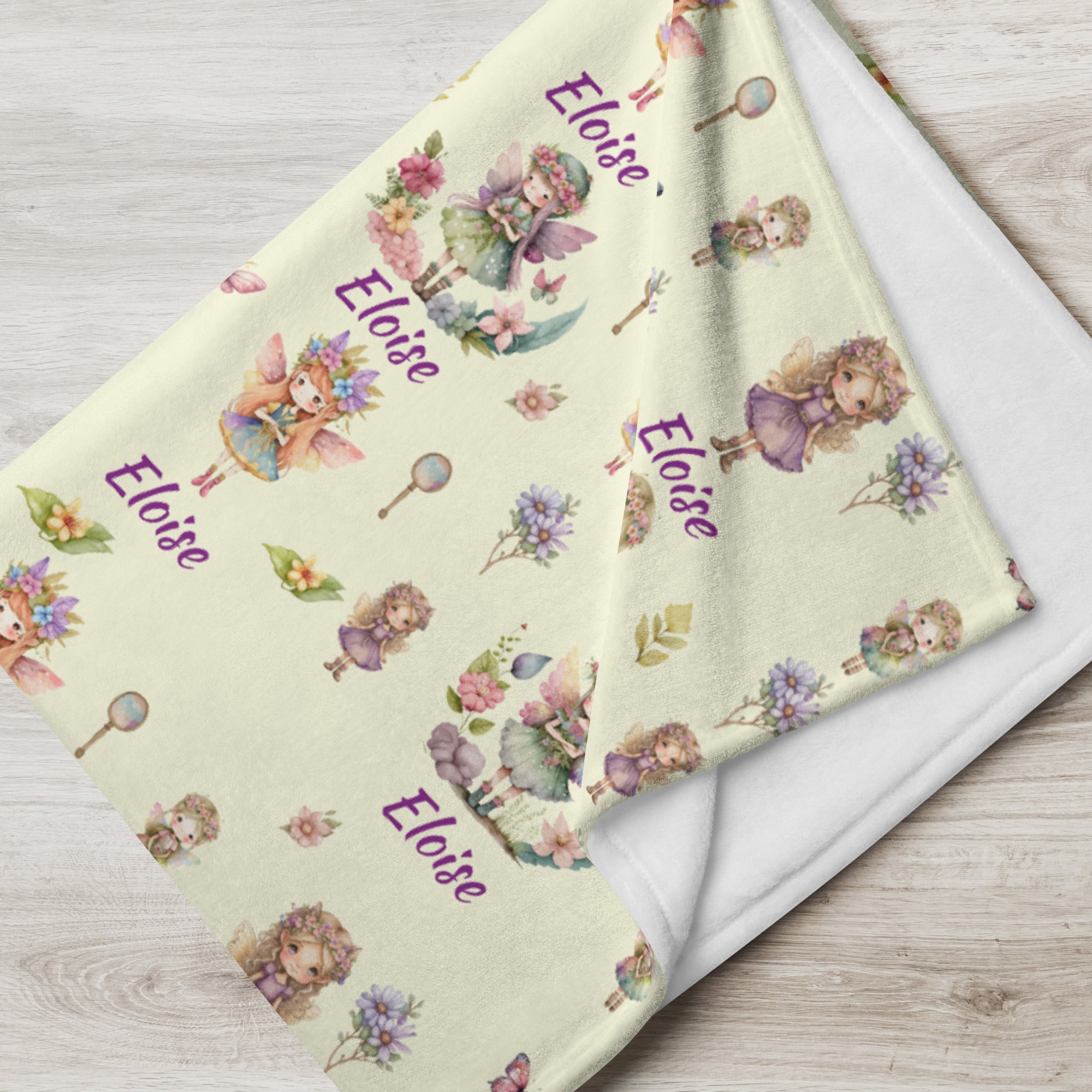 Kids personalised Fairy Throw Blanket