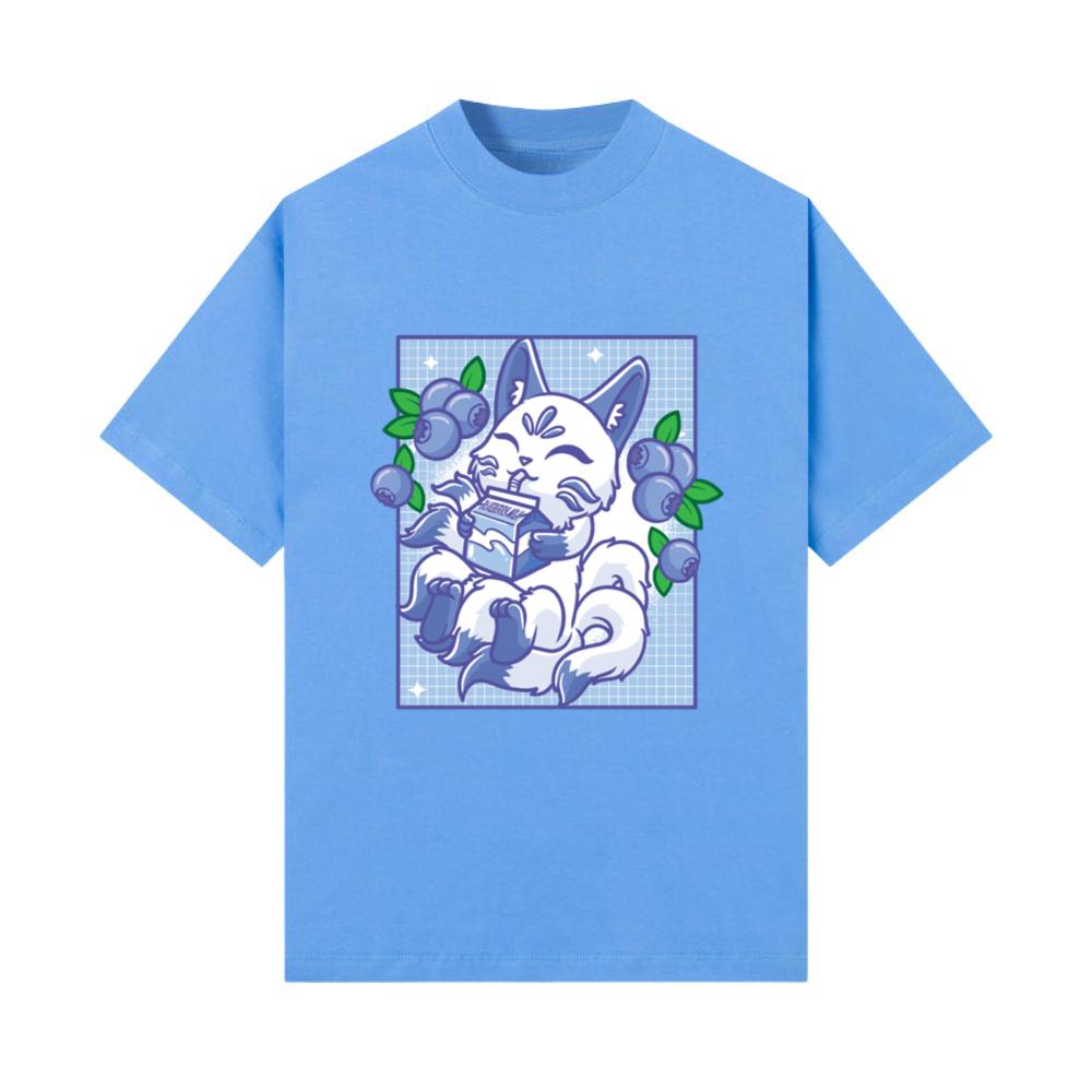 Kitsune Japanese Anime Fox Kawaii Blueberry T-Shirt