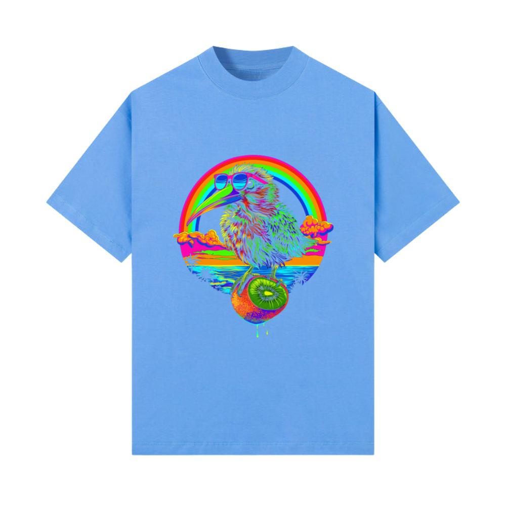 Kiwi Animal Fruit Sunglasses Beach Rainbow Popart T-Shirt