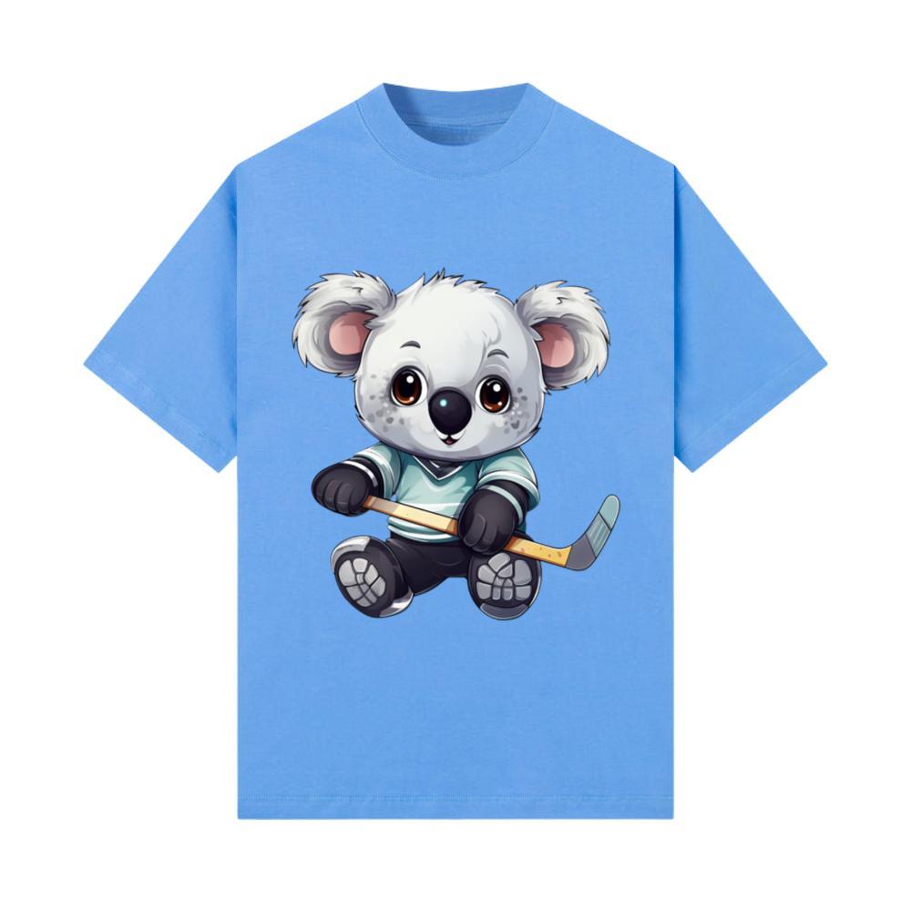 Koala Playing Ice Hockey, Athletic Animal Design T-Shirt