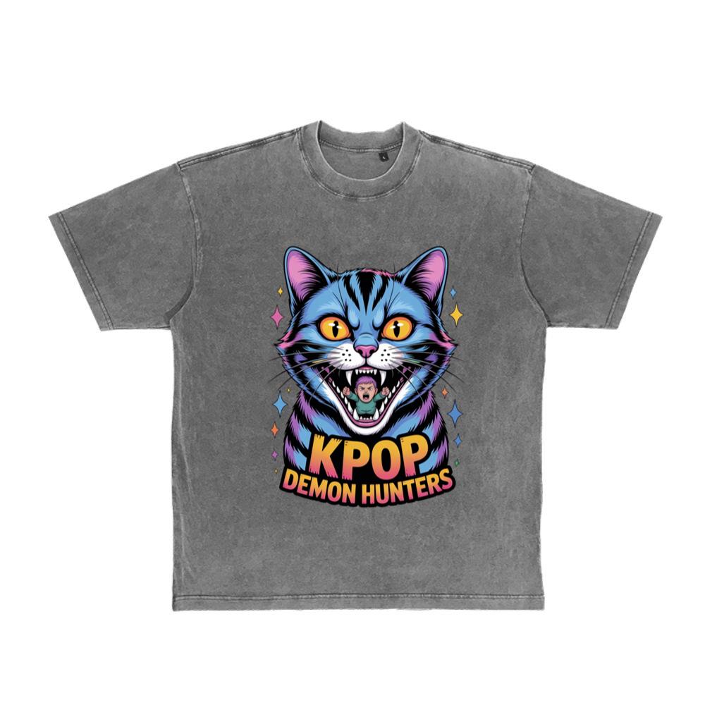 Kpop Demon Hunters Cat Anime Style Graphic T-Shirt