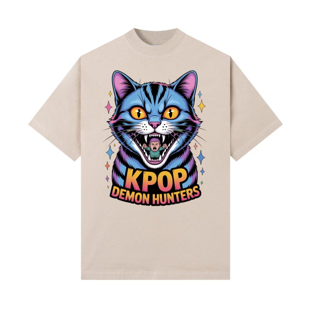 Kpop Demon Hunters Cat Anime Style Graphic T-Shirt - Image 3