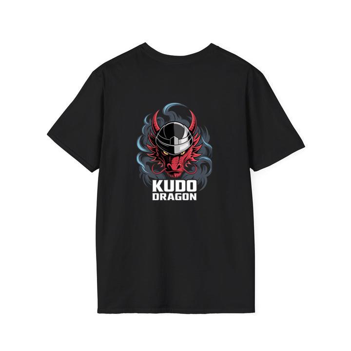 Kudo Dragon Red Masked Warrior with Flames Illustration T-Shirt