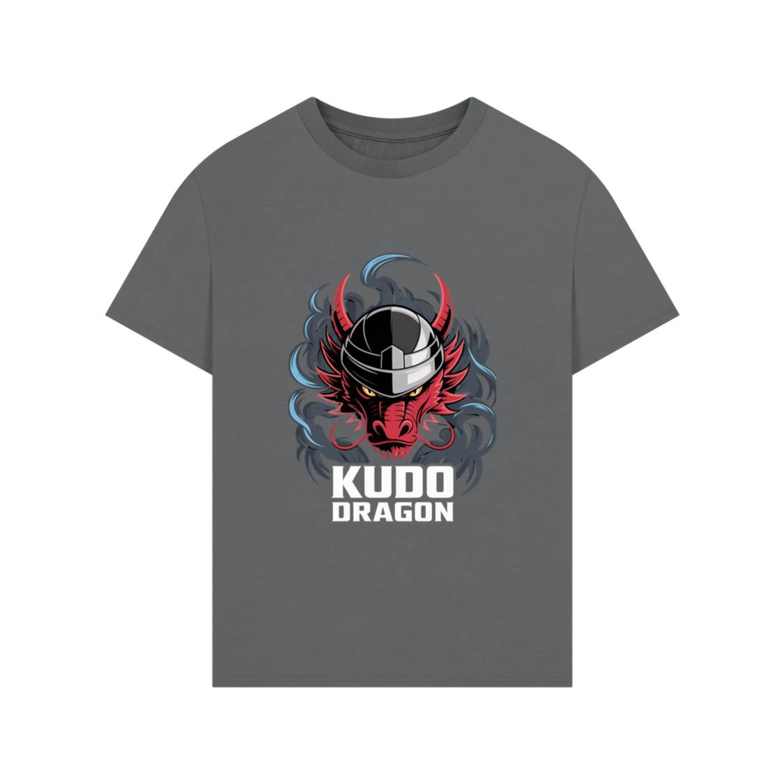 Kudo Dragon Red Masked Warrior with Flames Illustration T-Shirts