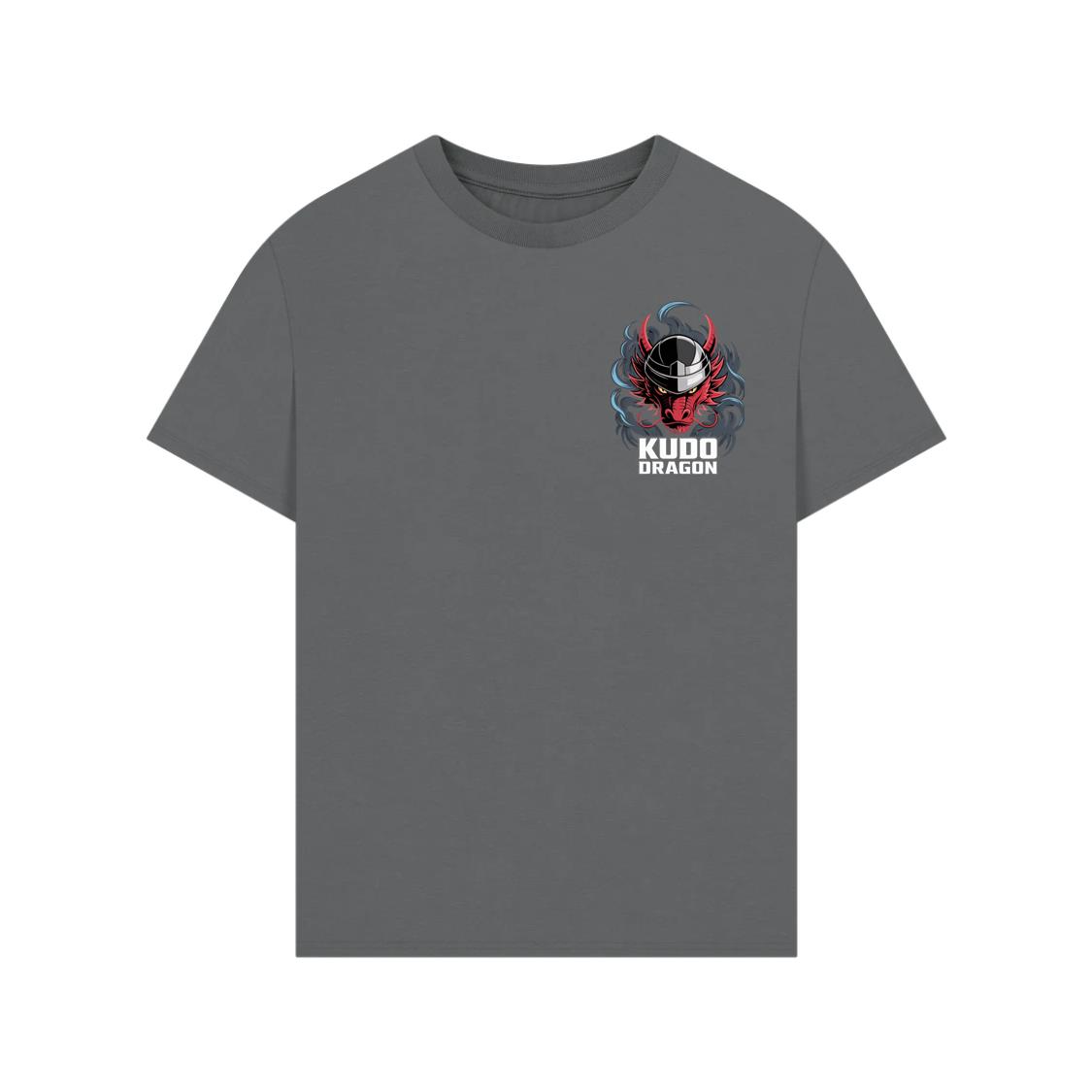 Kudo Dragon Red Masked Warrior with Flames Illustration T-Shirts