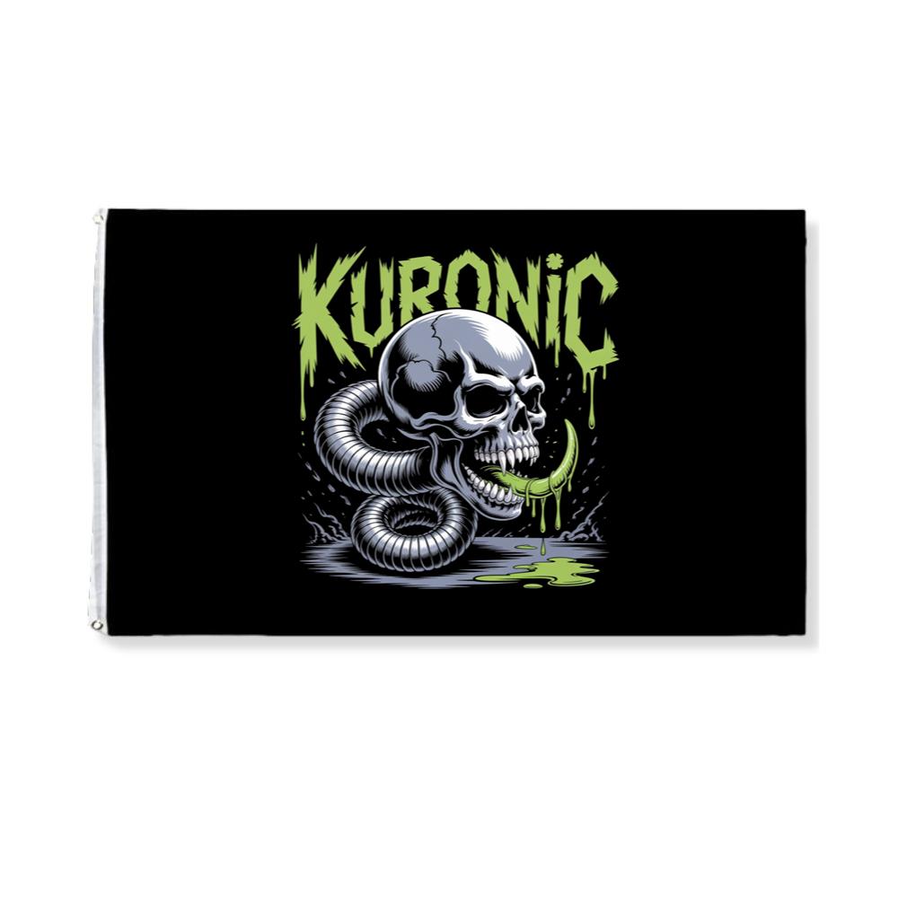 Kuronic Skull Snake Horror Graphic Flag