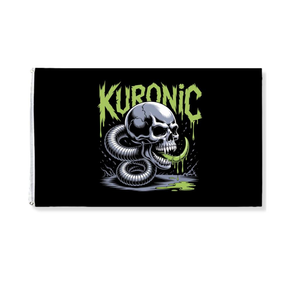 Kuronic Skull Snake Horror Graphic Flag