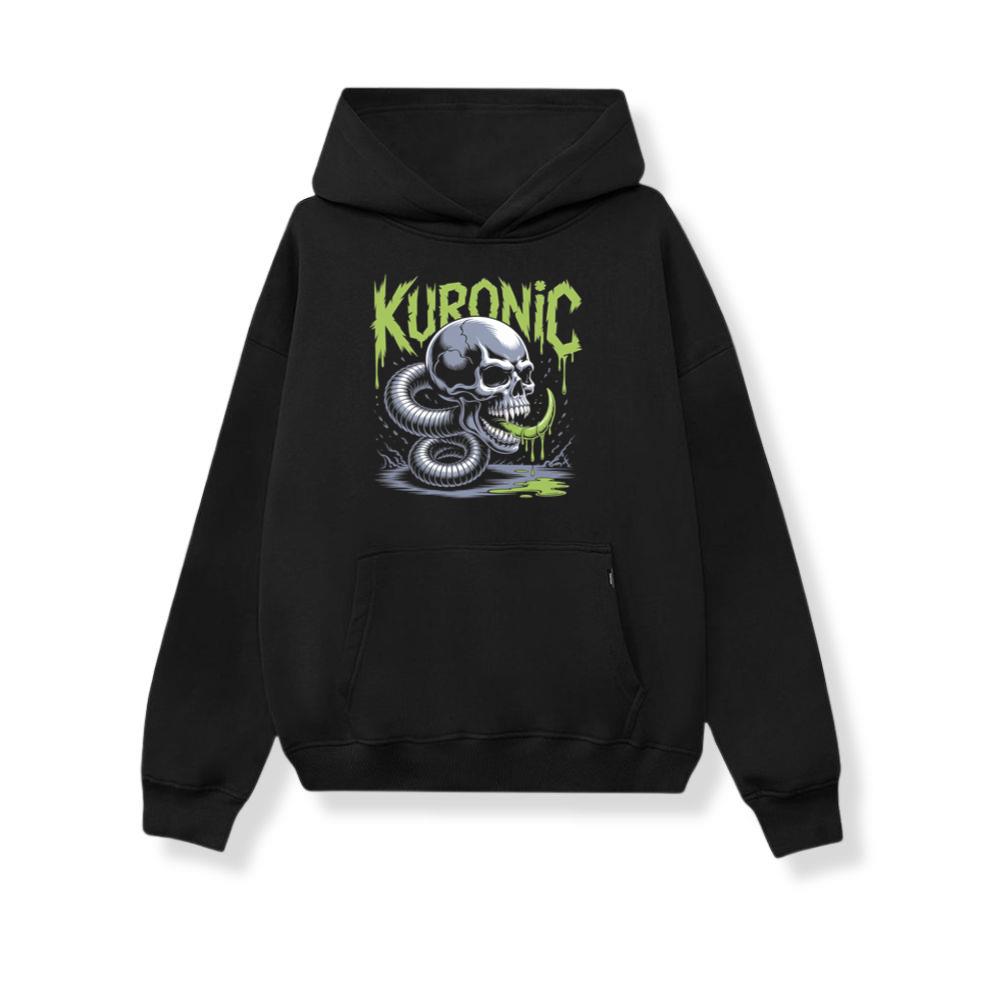 Kuronic Skull Snake Horror Graphic Hoodie