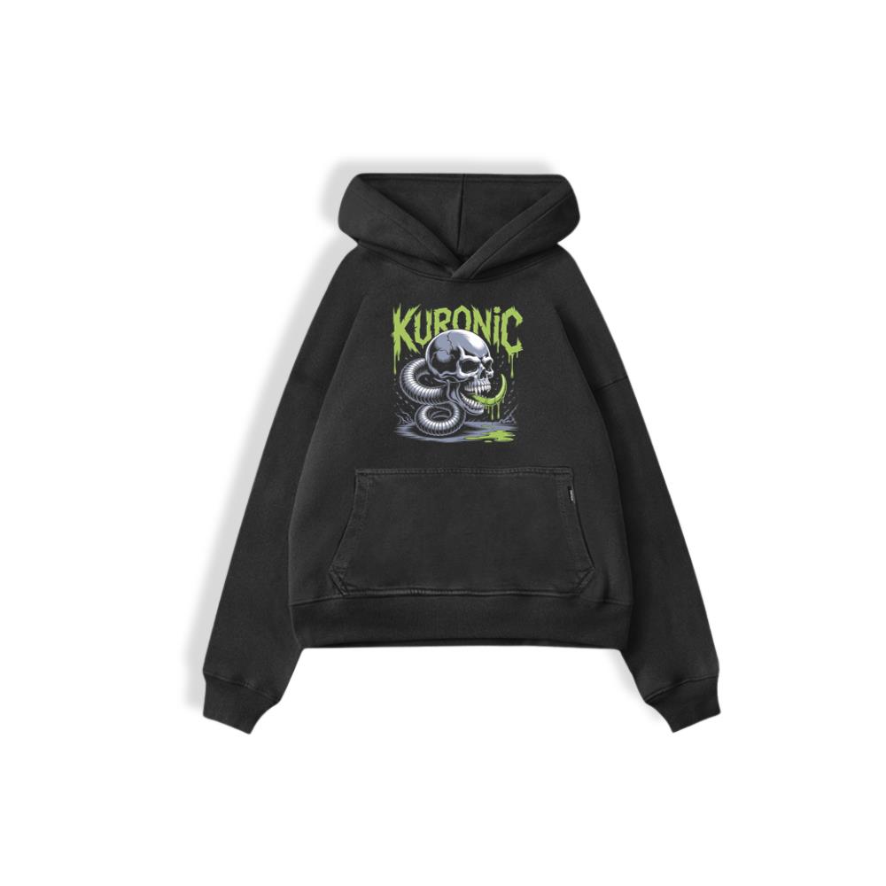 Kuronic Skull Snake Horror Graphic Hoodie
