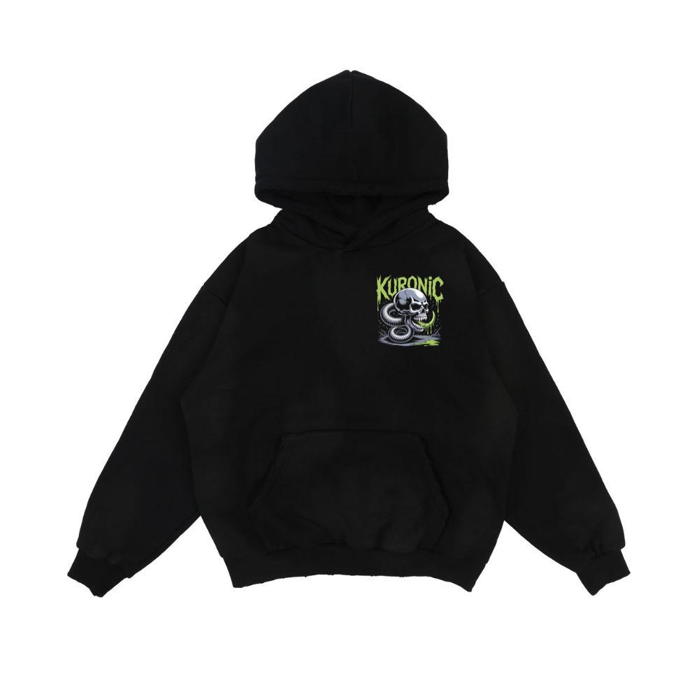Kuronic Skull Snake Horror Graphic Hoodie