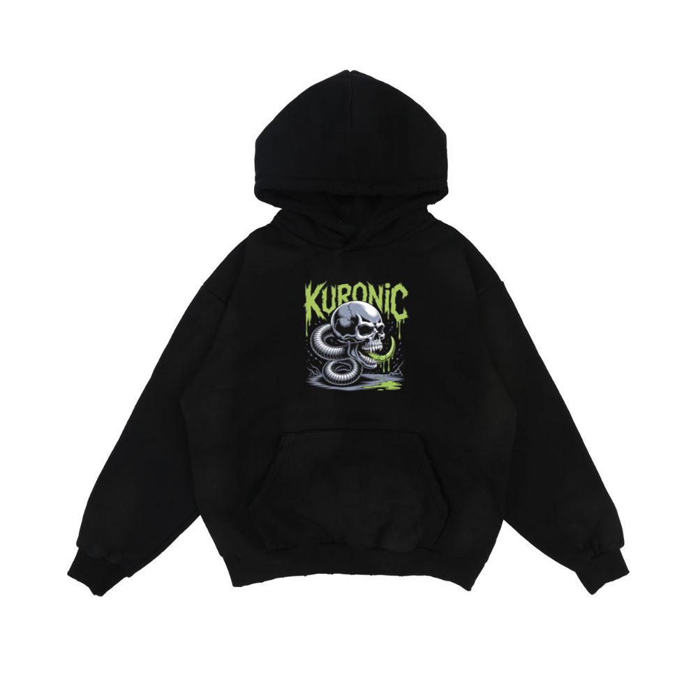 Kuronic Skull Snake Horror Graphic Hoodie
