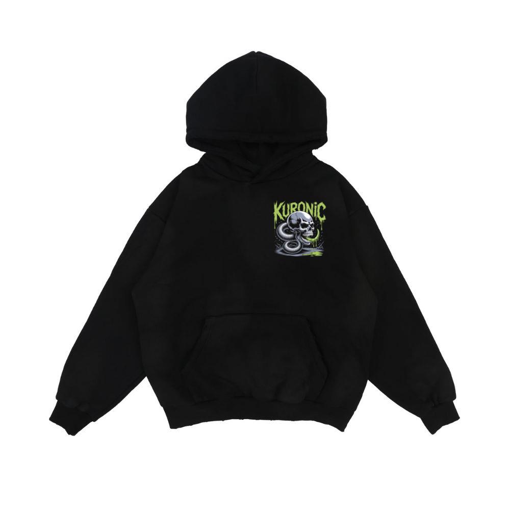 Kuronic Skull Snake Horror Graphic Hoodie