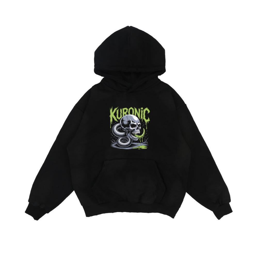 Kuronic Skull Snake Horror Graphic Hoodie